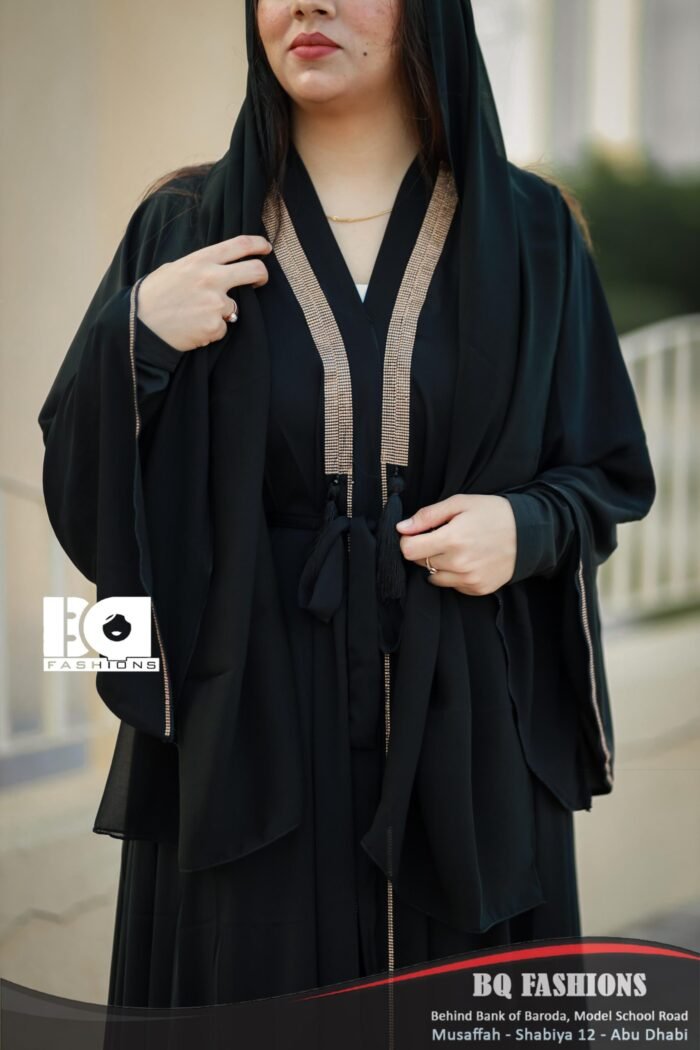 Midnight BlackGold Abaya - Image 4