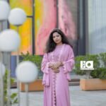 Rose Blossom Embroidered Abaya - Women's pink modest Islamic dress with delicate floral embroidery and flowing sleeves"