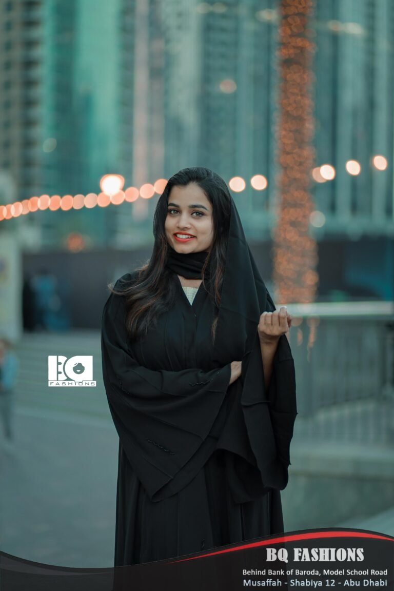 Classic Black Kimono Abaya - Women's black modest Islamic dress with wide kimono-inspired sleeves and flowing design