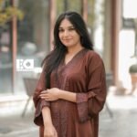 Luxurious brown abaya with sequin embellishments - elegant modest wear for special occasions