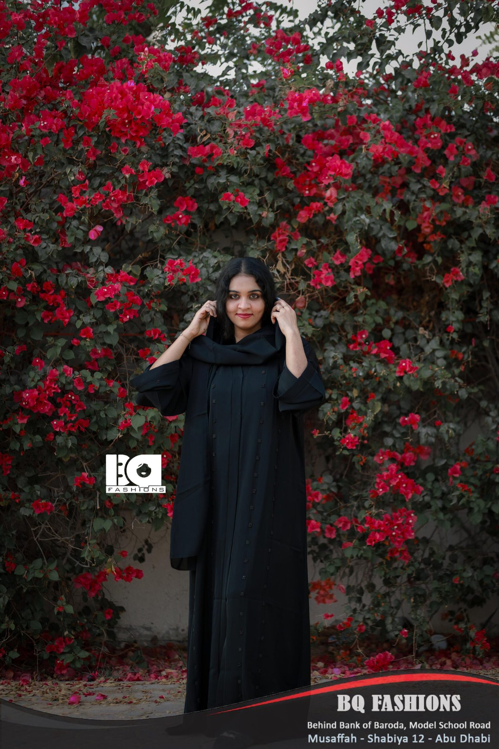 Midnight Black Butterfly Abaya - Women's flowing black modest dress with butterfly sleeves and elegant design