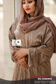 Mocha Silk Elegance Abaya - Image 3