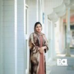 Desert Bloom Embellished Abaya - Women's floral print modest Islamic dress with embroidered trim and matching hijab